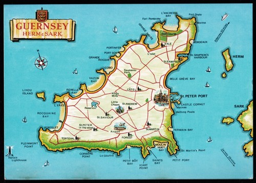 Map guernsey herm sark - guernsey, &