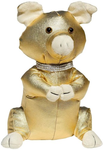 Golden pig door stop cotton - golden, stop,