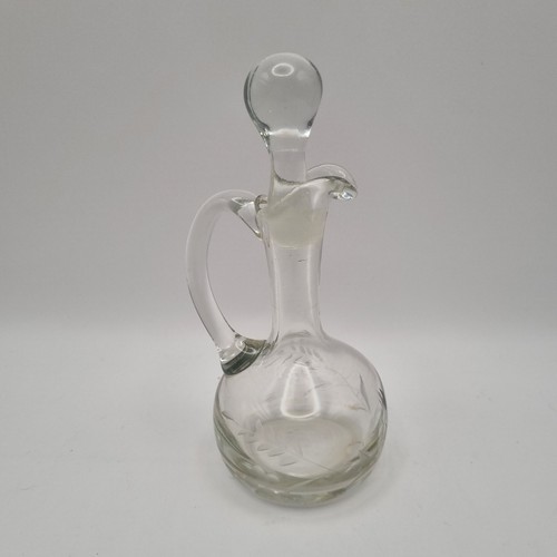 Vintage glass bottle cruet - glass,