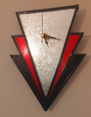 Art deco glass - glass, red