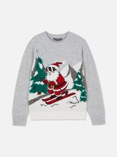 7-15yrs | Christmas Santa Jumper New with tag grey Winter warm Primark 
