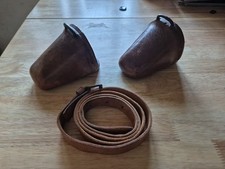 Pair Of Antique Brown Leather