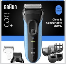 Braun Series 3+ Electric Shaver Trim, 3 Flexible Blades, Wet & Dry Razor 3010BT