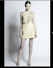 Yellow  Valentino Leather Dress In Size 4 Catwalk Collection 