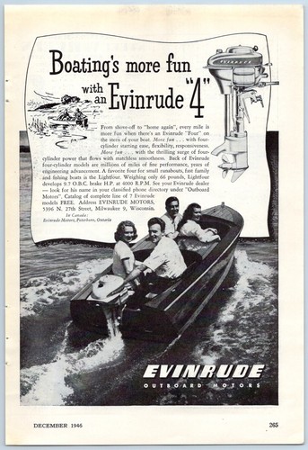 1946 evinrude outboard - evinrude, motors