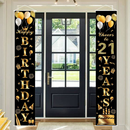 Happy 21st birthday door - birthday,