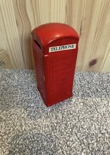 Vintage British London Red Telephone Booth Money Box