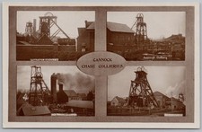 CANNOCK CHASE Collieries Multiview RP Postcard Leacroft, Old Coppice, Littleton