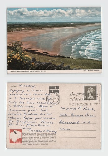 Postcard saunton sands and - -,