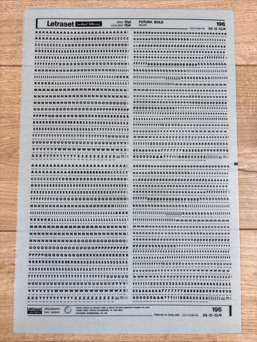 Letraset rub transfer - letraset,