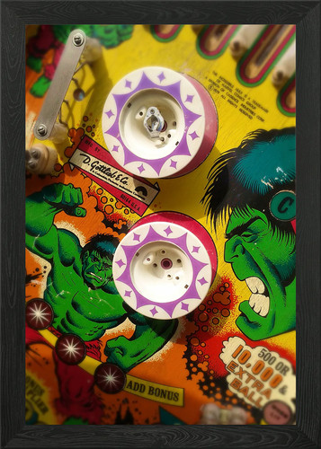 Pinball machine old - , framed