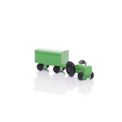 Wooden toy tractor with - wooden,