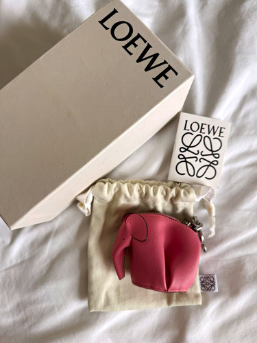 Loewe pink leather elephant - pink,