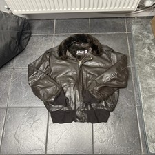 Vintage 90s Schott NYC Heavyweight Pilot Aviatior Flying Leather Jacket