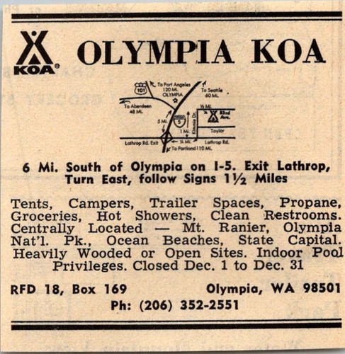 Olympia koa tents campers - olympia,
