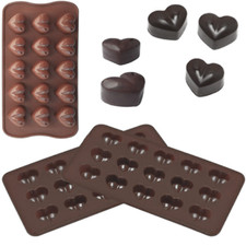 VDL Silicone Heart Mould Chocolate Cube Tray Valentine Cake Bakeware Wax Melt