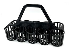10 Glass Carrier Plastic Black
