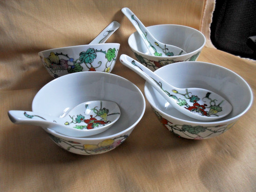 Vintage chinese rice bowls - vintage,