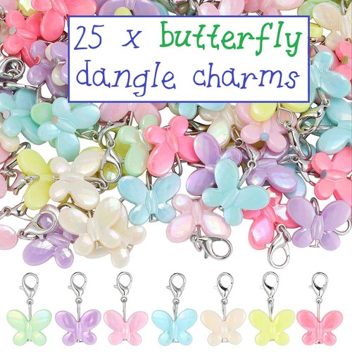 25pcs butterfly dangle charms - butterfly,