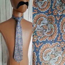 50s/60s Tie Blue Paisley