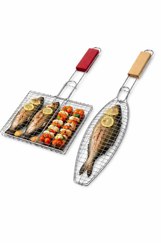 Bbq grill basket fish - bbq,