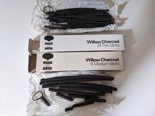 Vintage Winsor  & Newton Willow Charcoal Sticks Series Thin 5A + Medium 6A