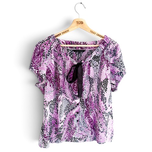 Ladies patterned sheer blouse - patterned,