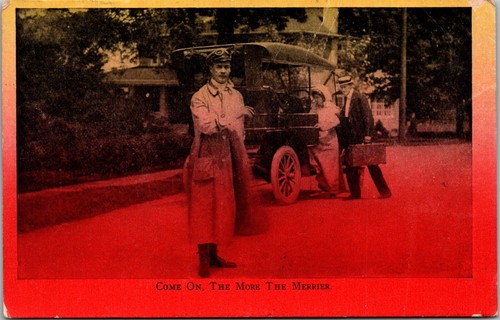 Vintage postcard comic driver - postcard,