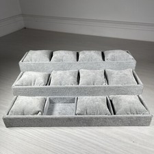 Watch Display Stand For 12 Watches With 11 Cushions Grey Velvet Shop Jewellers