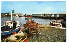 1980s Postcard Fishing Boats & Creels in Kirkwall Harbour Orkney Unposted
