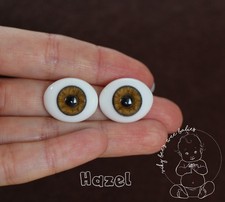 Solid glass eyes oval flat