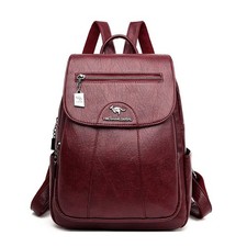 Anti-theft Leather Backpack