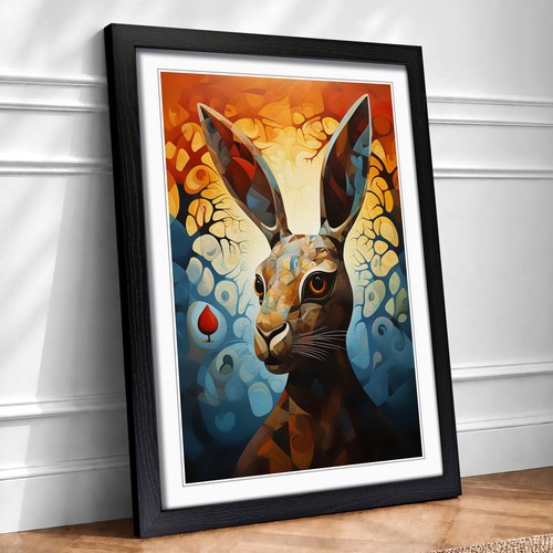 Hare orphism framed - wall, art