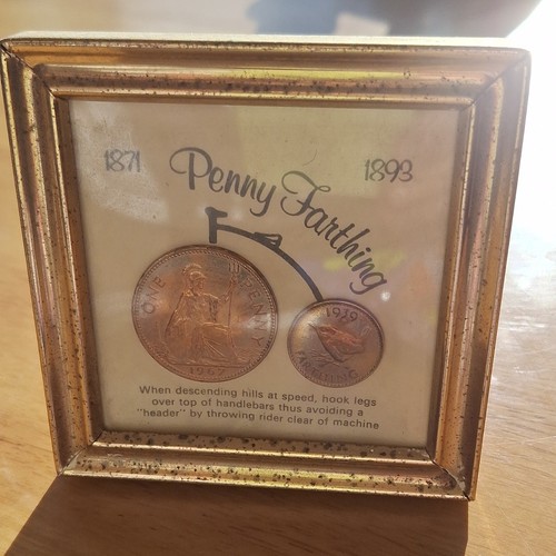 England framed penny - england,