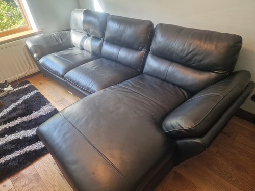 Leather chaise lounge - lounge, sofa