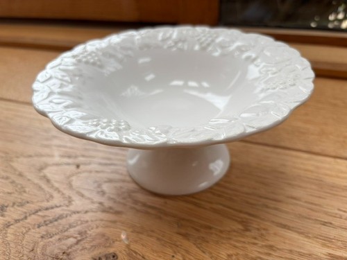 White ceramic pedestal fruit - ceramic,