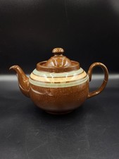1960s Alcock, Lindley & Bloore 2 Pint Brown Betty Teapot, Damage 