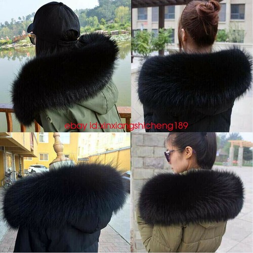 New big black real fur - black, scarf