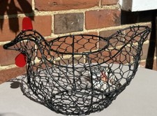 Enamelled wire chicken egg storage basket artisan made