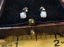 Vintage Style Jewellery Opal Earrings 18K White Gold Plated