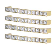 4Pcs/set Crystal Handle Modern Cabinet Door Double Hole Pitch 128mm UK