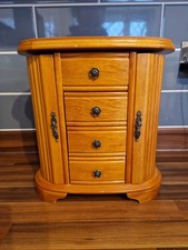 Wardrobe Shaped Jewellery Box With Mirror Drawers And Hanging Hooks