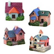 4 Pcs Mini Resin House Crafts