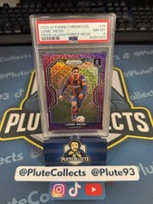 2020-21 Panini Chronicles - Prizm La Liga Lionel Messi Purple Mojo Prizm PSA8