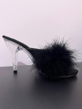 PLEASER BLACK FLUFFY SLIP ON