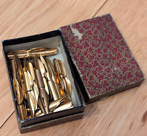 Vintage metal gold calligraphy - vintage,