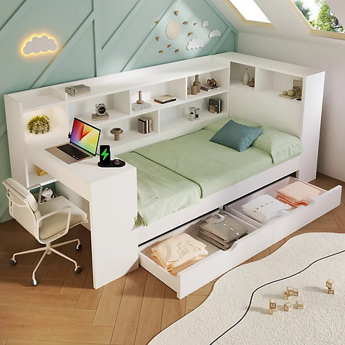 3ft single daybed with desk - 3ft,