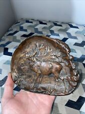 Antique Austrian Bronze Dish By Berndorf Elk C1890 Very Rare 