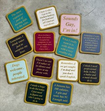 Funny Coasters Bamboo Wood Square Coasters F&B Colours