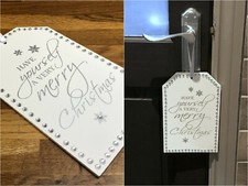 Christmas Wooden Gem Plaque ‘Have Yourself a Very Merry Christmas’ Silver Script